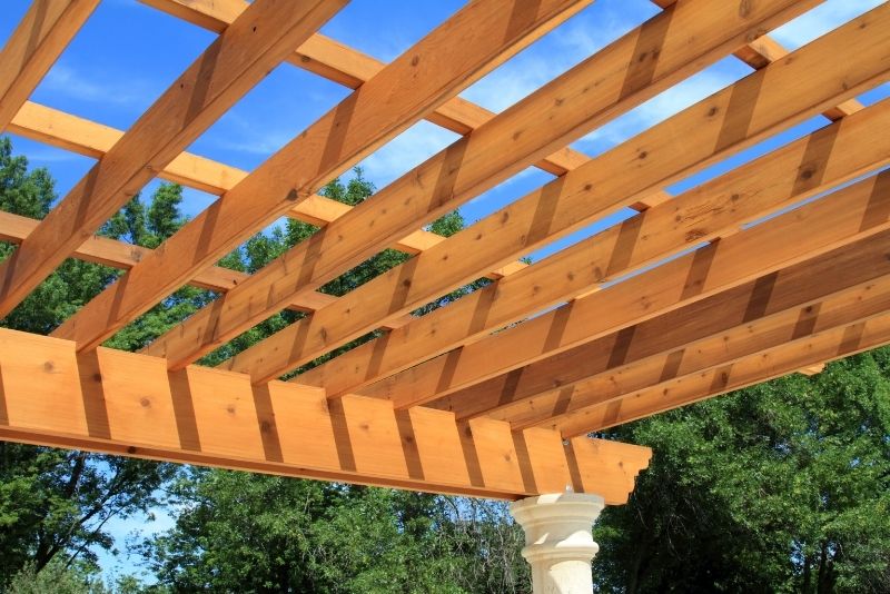 slatted roof pergola