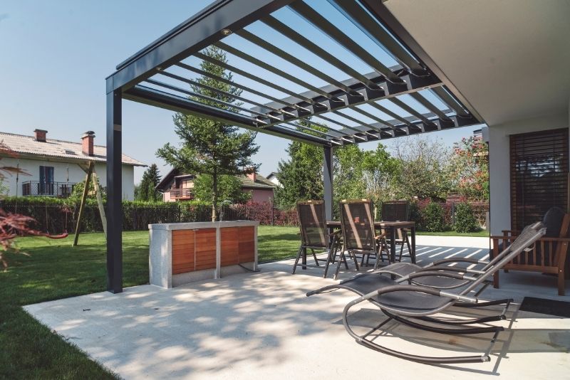 thick wood pergola